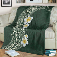 Plumeria Blanket Polynesian Tribal Frangipani Green LT03 - Polynesian Pride