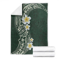Plumeria Blanket Polynesian Tribal Frangipani Green LT03 - Polynesian Pride