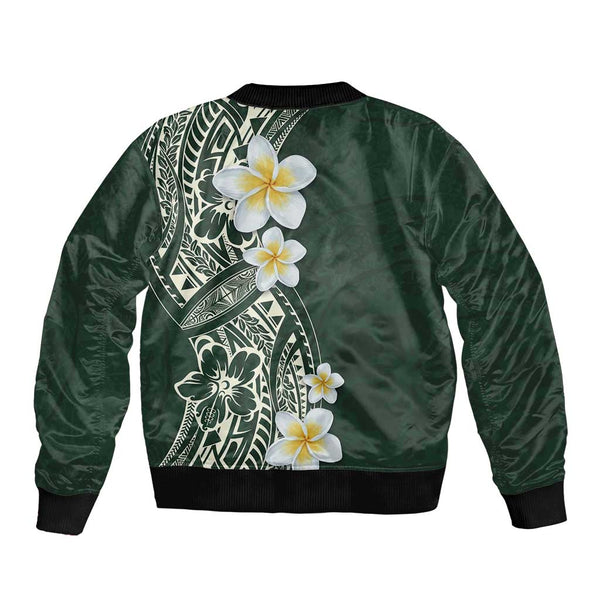 Polynesian Sunset Plumeria Baseball Jacket Pacific Island Tribal Green Style LT9