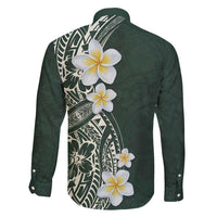 Plumeria Family Matching Mermaid Dress and Hawaiian Shirt Polynesian Tribal Frangipani Green LT03 - Polynesian Pride