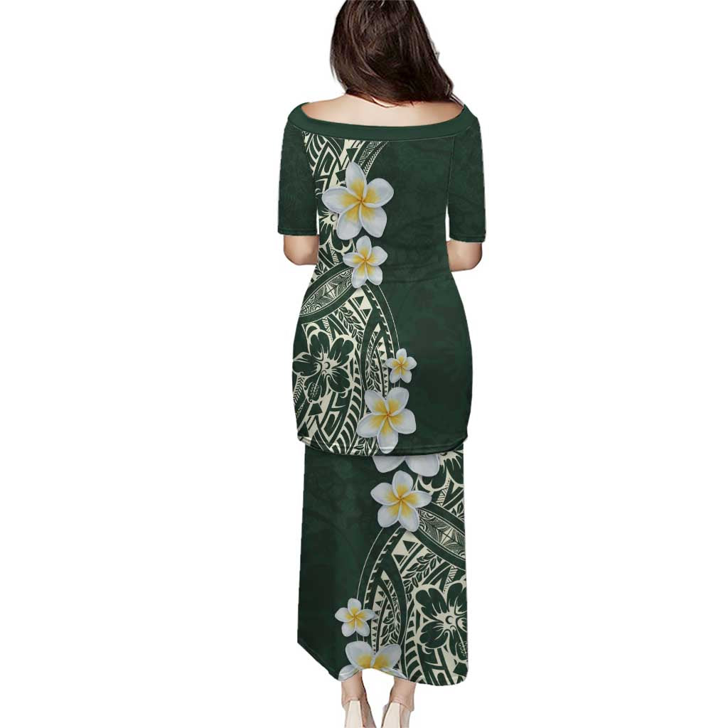 Plumeria Puletasi Polynesian Tribal Frangipani Green