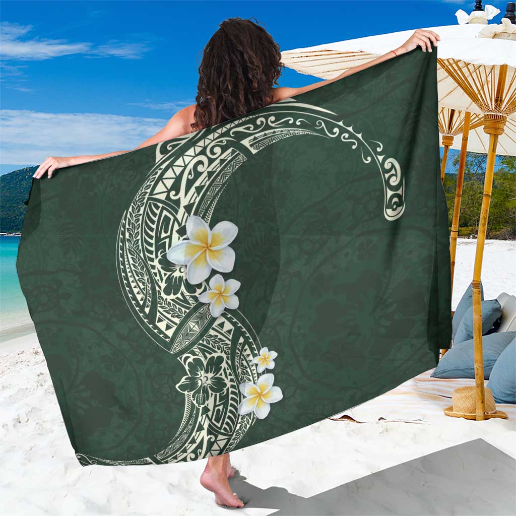 Plumeria Sarong Polynesian Tribal Frangipani Green LT03 One Size 44 x 66 inches Green - Polynesian Pride