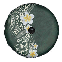 Plumeria Spare Tire Cover Polynesian Tribal Frangipani Green
