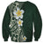 Plumeria Sweatshirt Polynesian Tribal Frangipani Green