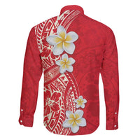 Plumeria Family Matching Mermaid Dress and Hawaiian Shirt Polynesian Tribal Frangipani Red LT03 - Polynesian Pride