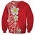 Plumeria Sweatshirt Polynesian Tribal Frangipani Red