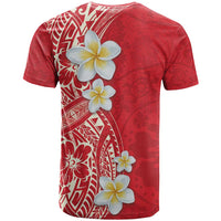 Plumeria T Shirt Polynesian Tribal Frangipani Red