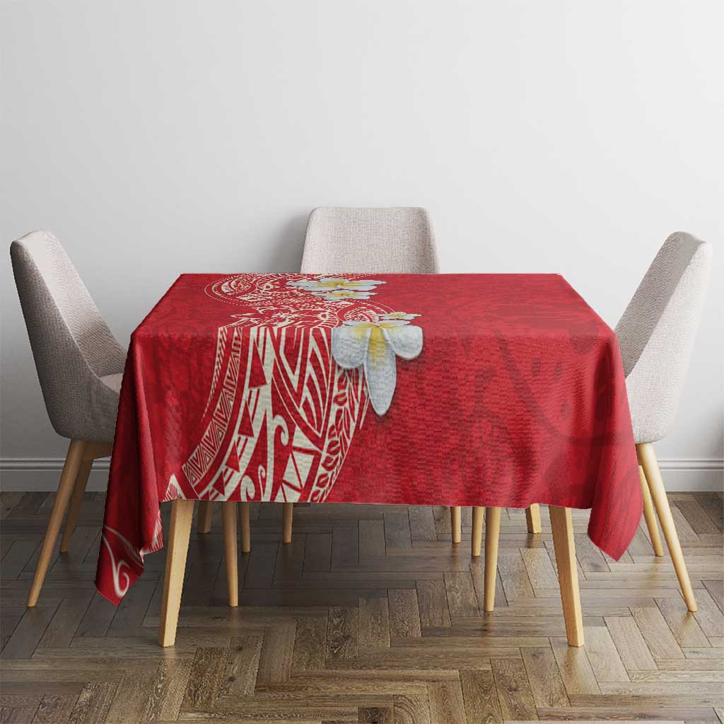 Plumeria Tablecloth Polynesian Tribal Frangipani Red