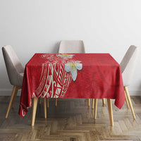 Plumeria Tablecloth Polynesian Tribal Frangipani Red