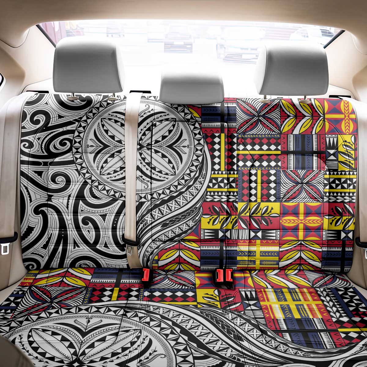 Niue Hiapo and Maori Decoration Tattoos Back Car Seat Cover - Polynesian Pride
