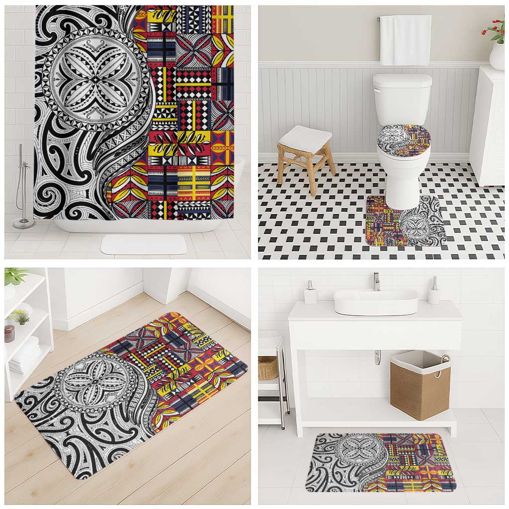 Niue Hiapo and Maori Decoration Tattoos Bathroom Set - Polynesian Pride