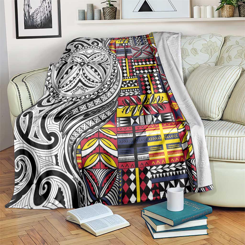 Niue Hiapo and Maori Decoration Tattoos Blanket - Polynesian Pride