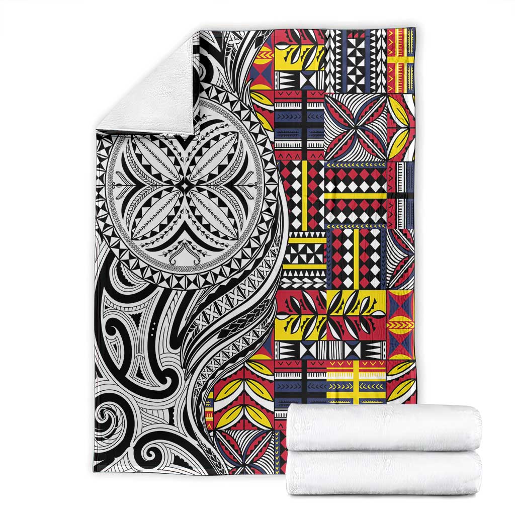 Niue Hiapo and Maori Decoration Tattoos Blanket - Polynesian Pride