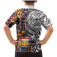 Niue Hiapo and Maori Decoration Tattoos Family Matching Mermaid Dress and Hawaiian Shirt - Polynesian Pride