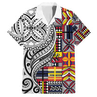 Niue Hiapo and Maori Decoration Tattoos Family Matching Off Shoulder Maxi Dress and Hawaiian Shirt - Polynesian Pride
