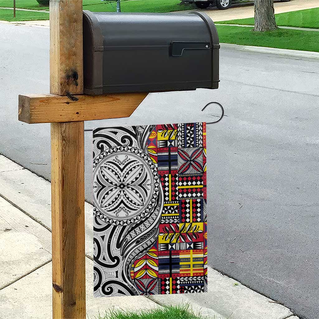 Niue Hiapo and Maori Decoration Tattoos Garden Flag - Polynesian Pride