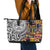 Niue Hiapo and Maori Decoration Tattoos Leather Tote Bag - Polynesian Pride