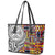 Niue Hiapo and Maori Decoration Tattoos Leather Tote Bag - Polynesian Pride