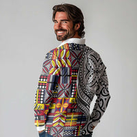 Niue Hiapo and Maori Decoration Tattoos Long Sleeve Polo Shirt - Polynesian Pride