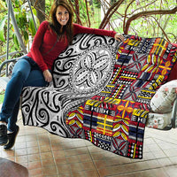 Niue Hiapo and Maori Decoration Tattoos Quilt - Polynesian Pride