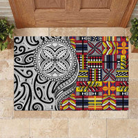 Niue Hiapo and Maori Decoration Tattoos Rubber Doormat - Polynesian Pride
