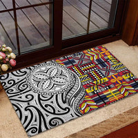 Niue Hiapo and Maori Decoration Tattoos Rubber Doormat - Polynesian Pride