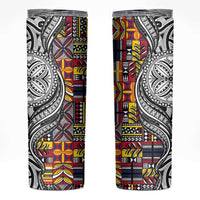 Niue Hiapo and Maori Decoration Tattoos Skinny Tumbler - Polynesian Pride