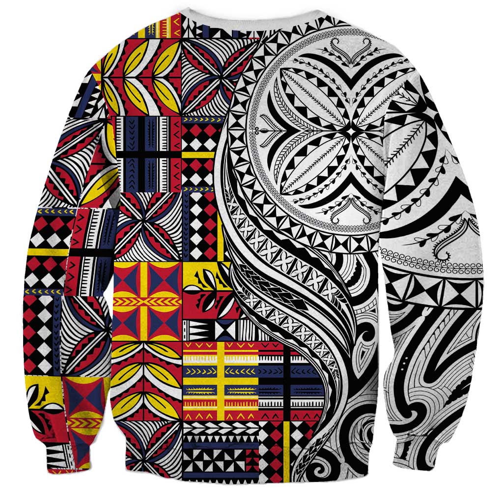 Niue Hiapo and Maori Decoration Tattoos Sweatshirt - Polynesian Pride