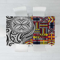 Niue Hiapo and Maori Decoration Tattoos Tablecloth - Polynesian Pride