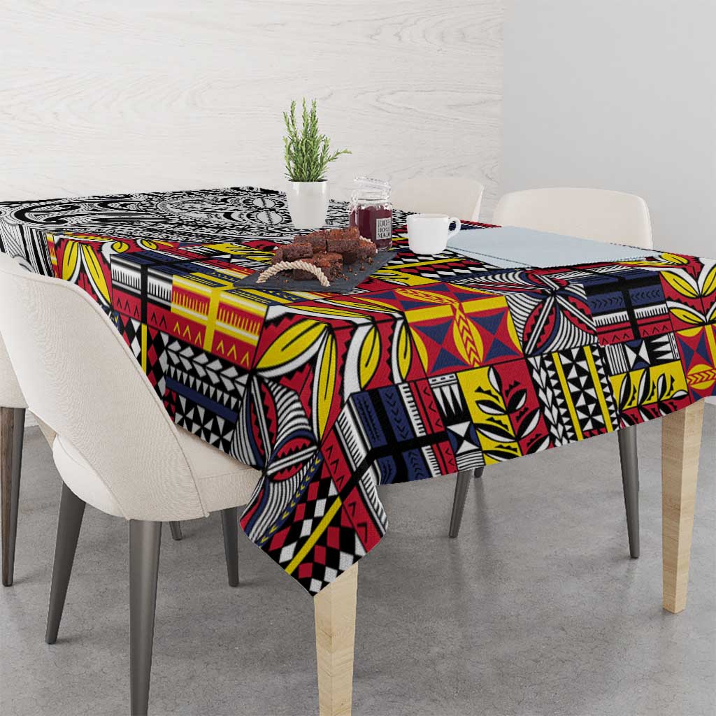 Niue Hiapo and Maori Decoration Tattoos Tablecloth - Polynesian Pride