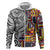 Niue Hiapo and Maori Decoration Tattoos Zip Hoodie - Polynesian Pride