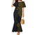 Niue Polynesian Hiapo Tattoo Art Family Matching Mermaid Dress and Hawaiian Shirt Half Style Black Gold Color - Polynesian Pride