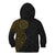 Niue Polynesian Hiapo Tattoo Art Kid Hoodie Half Style Black Gold Color - Polynesian Pride