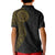 Niue Polynesian Hiapo Tattoo Art Kid Polo Shirt Half Style Black Gold Color - Polynesian Pride