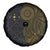 Niue Polynesian Hiapo Tattoo Art Spare Tire Cover Half Style Black Gold Color - Polynesian Pride