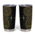 Niue Polynesian Hiapo Tattoo Art Tumbler Cup Half Style Black Gold Color - Polynesian Pride