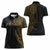 Niue Polynesian Hiapo Tattoo Art Women Polo Shirt Half Style Black Gold Color - Polynesian Pride