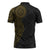 Niue Polynesian Hiapo Tattoo Art Zipper Polo Shirt Half Style Black Gold Color - Polynesian Pride