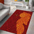 Niue Polynesian Hiapo Tattoo Art Area Rug Half Style Red Yellow Color - Polynesian Pride