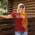 Niue Polynesian Hiapo Tattoo Art Women Polo Shirt Half Style Red Yellow Color - Polynesian Pride