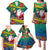 New Caledonia Christmas Family Matching Puletasi Dress and Hawaiian Shirt Santa Claus and Kanak Flag Mix Poinsettia Maori Pattern LT03 - Polynesian Pride