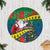 New Caledonia Christmas Tree Skirt Santa Claus and Kanak Flag Mix Poinsettia Maori Pattern LT03 Green - Polynesian Pride