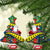 Personalised New Caledonia Christmas Ceramic Ornament Santa Claus and Kanak Flag Mix Poinsettia Maori Pattern LT03 Christmas Tree Green - Polynesian Pride