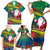 Personalised New Caledonia Christmas Family Matching Short Sleeve Bodycon Dress and Hawaiian Shirt Santa Claus and Kanak Flag Mix Poinsettia Maori Pattern LT03 - Polynesian Pride