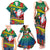 Personalised New Caledonia Christmas Family Matching Tank Maxi Dress and Hawaiian Shirt Santa Claus and Kanak Flag Mix Poinsettia Maori Pattern LT03 - Polynesian Pride