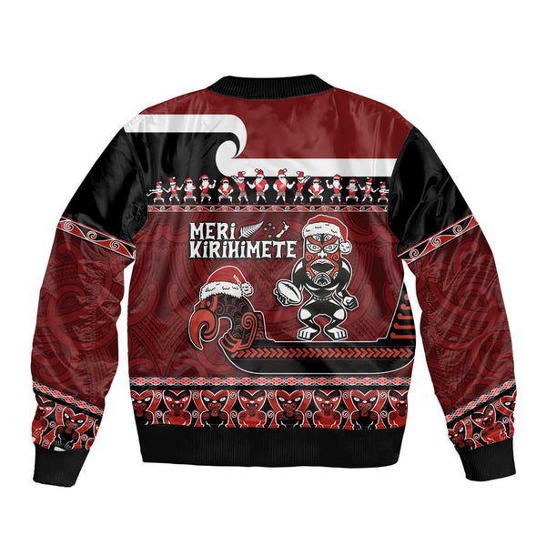 (Custom Personalised) New Zealand Aotearoa Meri Kirihimete Baseball Jacket Maori Kiwi Christmas LT9
