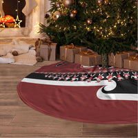 New Zealand Christmas Tree Skirt - Meri Kirihimete Aotearoa Warrior on Waka with Maori Art Tattoo