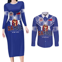Toa Samoa Rugby Couples Matching Long Sleeve Bodycon Dress and Long Sleeve Button Shirt Six Eight Five to The World