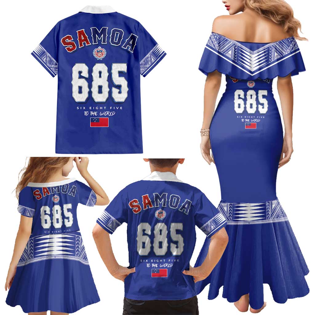 Toa Samoa Rugby Family Matching Mermaid Dress and Hawaiian Shirt Six Eight Five to The World