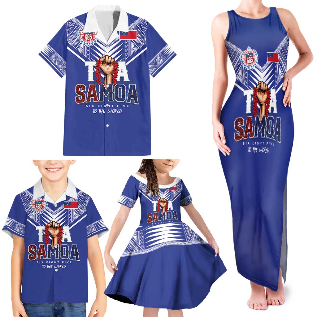 Toa Samoa Rugby Family Matching Tank Maxi Dress and Hawaiian Shirt Six Eight Five to The World